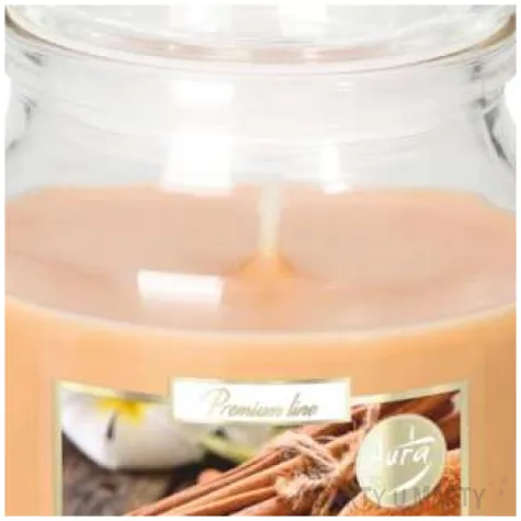 swieca zapachowa w szkle sloiczek cynamon bispol 28 h 10 cm