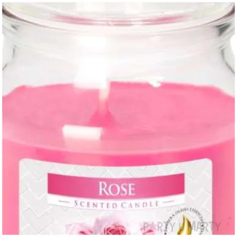 swieca zapachowa w szkle sloiczek roza bispol 28 h 10 cm