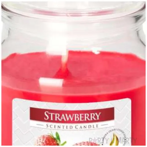 swieca zapachowa w szkle sloiczek truskawka aura 28 h 10 cm