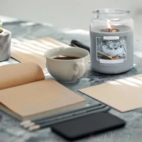 swieca zapachowa w szkle sloik xl fiolek bispol 100 h 14 cm