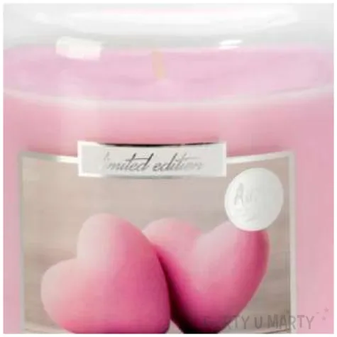 swieca zapachowa w szkle sloik xl love aura 100 h 14 cm