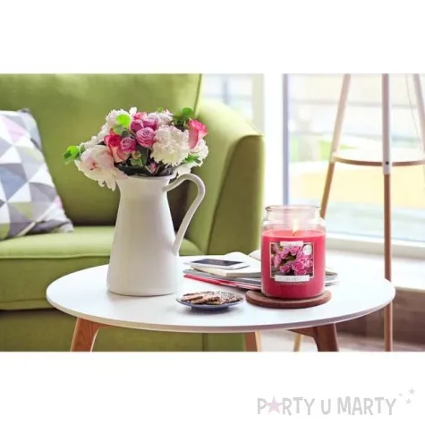 swieca zapachowa w szkle sloik xl love bispol 100 h 14 cm