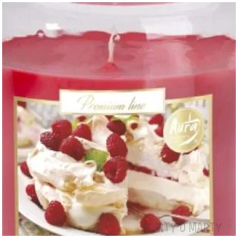 swieca zapachowa w szkle sloik xl malinowa chmurka aura 100 h 14 cm