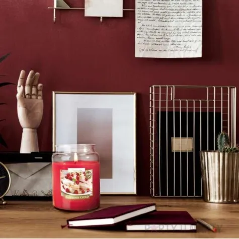 swieca zapachowa w szkle sloik xl malinowa chmurka bispol 100 h 14 cm