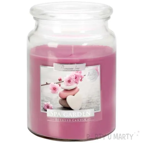 swieca zapachowa w szkle sloik xl ogrod spa bispol 100 h 14 cm