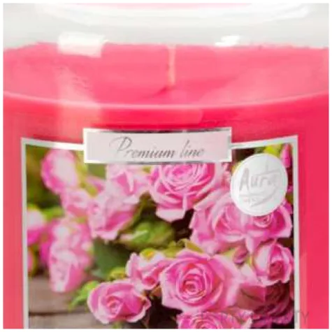 swieca zapachowa w szkle sloik xl roza aura 100 h 14 cm