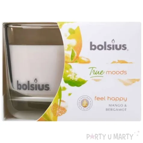 swieca zapachowa w szkle t m mango i bergamotka bolsius 63 90 mm