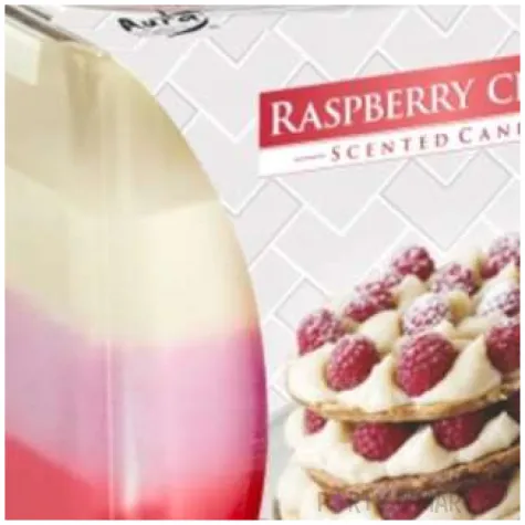 swieca zapachowa w szkle trojbarwna malinowa chmurka aura 8x8 cm