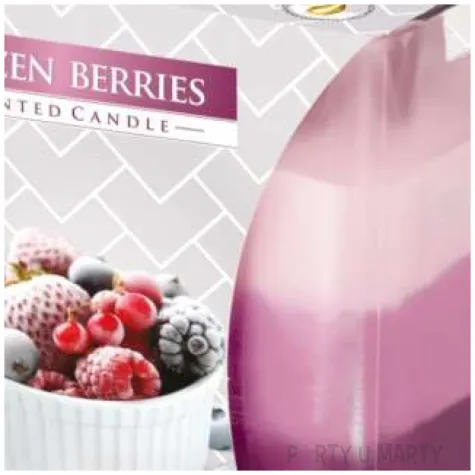 swieca zapachowa w szkle trojbarwna mrozna jagoda bispol 8x8 cm