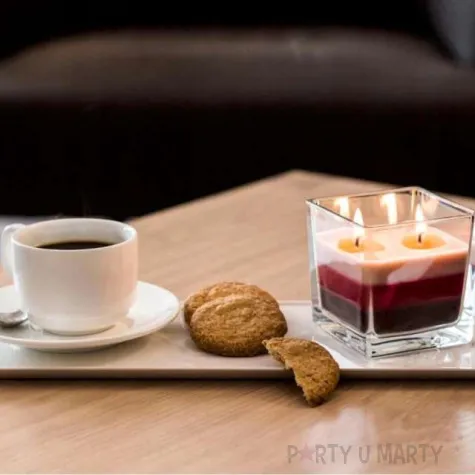 swieca zapachowa w szkle trojbarwna slonecznik bispol 8x8 cm