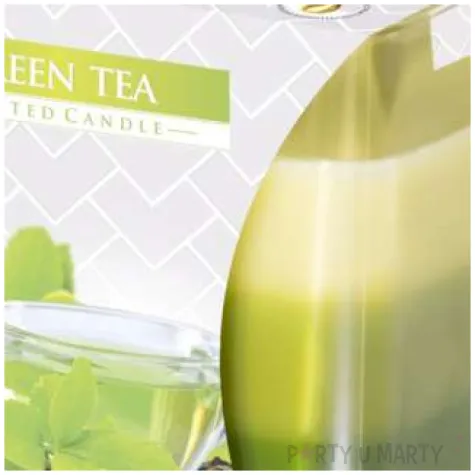 swieca zapachowa w szkle trojbarwna zielona herbata bispol 8x8 cm