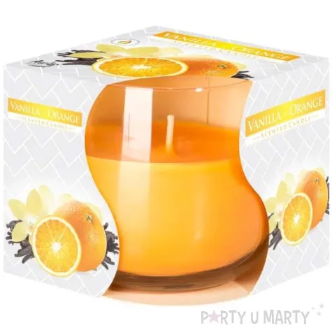 swieca zapachowa w szkle wanilia z pomarancza bispol 7 cm