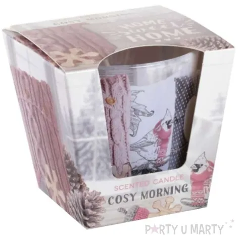 swieca zapachowa w szkle warm cosy przytulny poranek bartek candles 80 90 mm