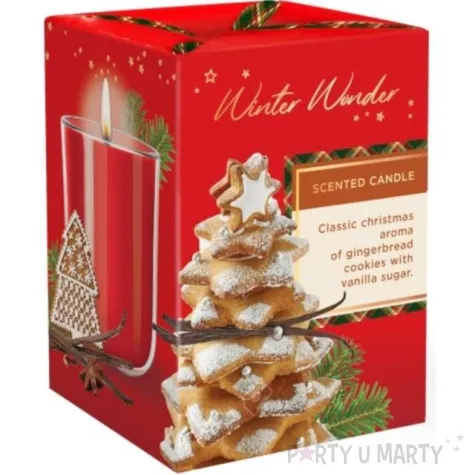 swieca zapachowa w szkle winter wonder ciasteczka i wanilia bartek candles 80 90 mm