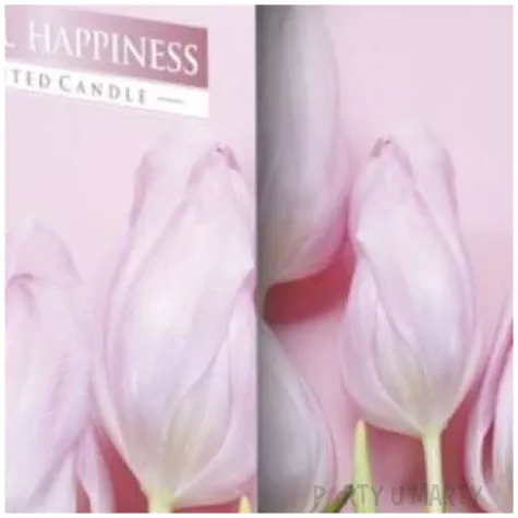 swieca zapachowa w szkle z nadrukiem kwiatowa radosc bispol 8 cm