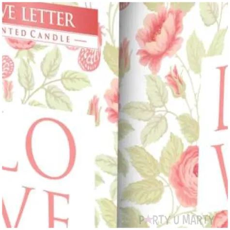 swieca zapachowa w szkle z nadrukiem list milosny bispol 8 cm