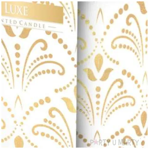 swieca zapachowa w szkle z nadrukiem luxe bispol 8 cm