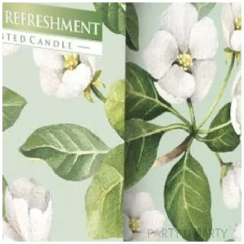 swieca zapachowa w szkle z nadrukiem wiosenne orzezwienie bispol 8 cm