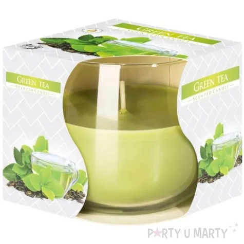 swieca zapachowa w szkle zielona herbata bispol 7 cm