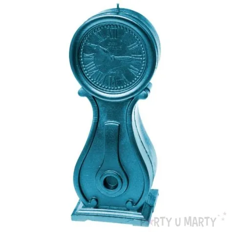 swieca zegar vintage xxl niebieski metalik candellana