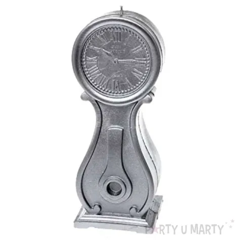 swieca zegar vintage xxl srebrny candellana