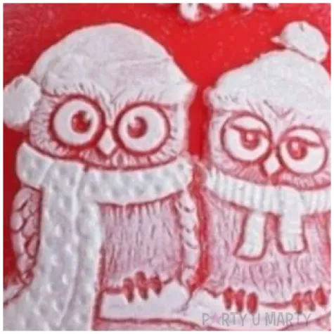 swieca zimowe sowy kula czerwona bartek candles 80 mm