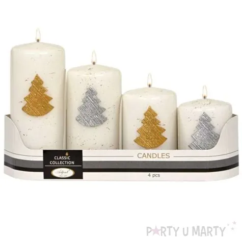 swiece pienkowe choinki biale adpal 70 120 mm 4 szt