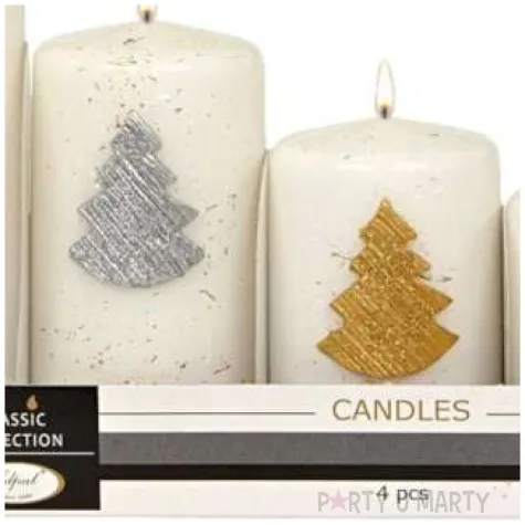 swiece pienkowe choinki biale adpal 70 120 mm 4 szt