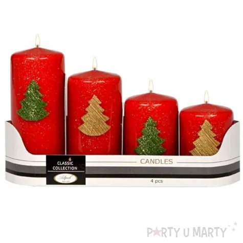 swiece pienkowe choinki czerwone adpal 70 120 mm 4 szt