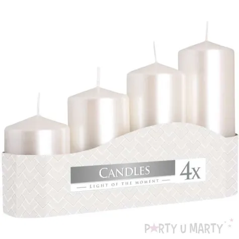 swiece pienkowe classic perlowy bialy aura mix 4 szt