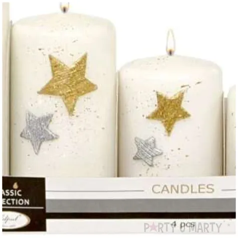 swiece pienkowe gwiazdki biale adpal 70 120 mm 4 szt