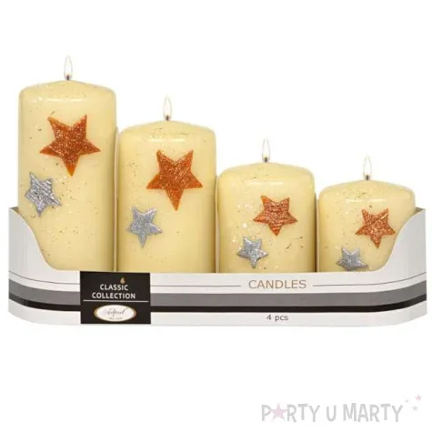 swiece pienkowe gwiazdki kremowe adpal 70 120 mm 4 szt