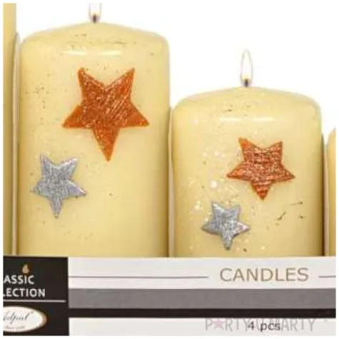 swiece pienkowe gwiazdki kremowe adpal 70 120 mm 4 szt