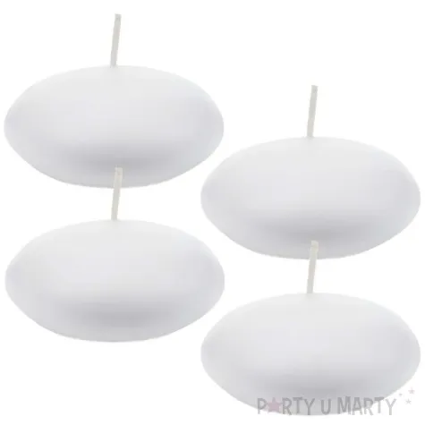 swiece plywajace classic bialy partydeco 8 cm 4 szt