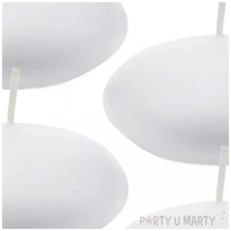 swiece plywajace dysk bialy partydeco 8 cm 4 szt