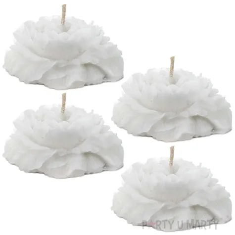 swiece plywajace piwonia bialy partydeco 8 cm 4 szt
