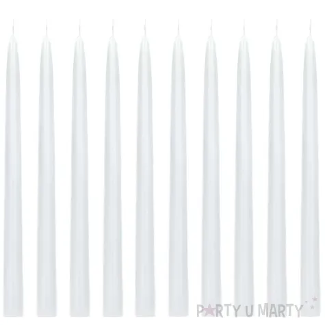 swiece stozkowe classic pastel bialy 24cm 10 szt