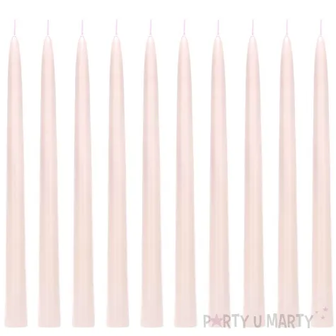 swiece stozkowe classic pastel cielisty partydeco 24 cm 10 szt