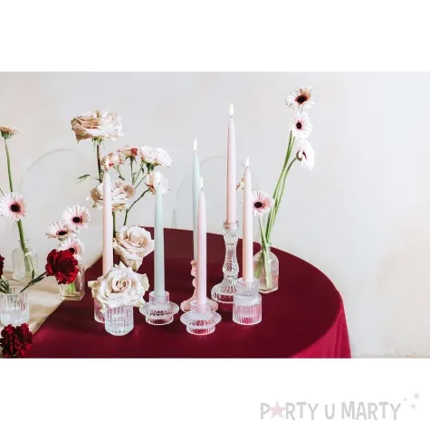 swiece stozkowe classic pastel cielisty partydeco 24 cm 10 szt