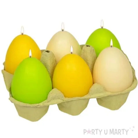 swiece wielkanocne jajka mix bialo zolto zielone adpal 6cm 6szt