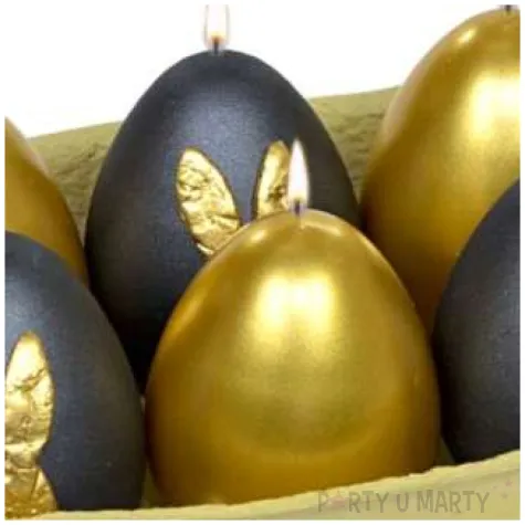 swiece wielkanocne jajka mix czarno zlote adpal 6cm 6szt