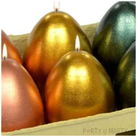 swiece wielkanocne jajka mix miedziano zloto zielone adpal 6cm 6szt