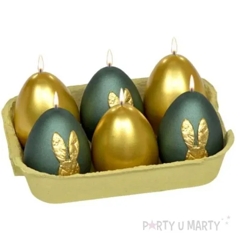 swiece wielkanocne jajko mix kroliczek zielono zlote adpal 60 45 mm
