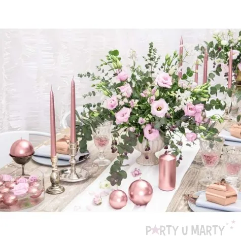 swieczka classic metalic rozowo zlota partydeco 240 mm 10 szt
