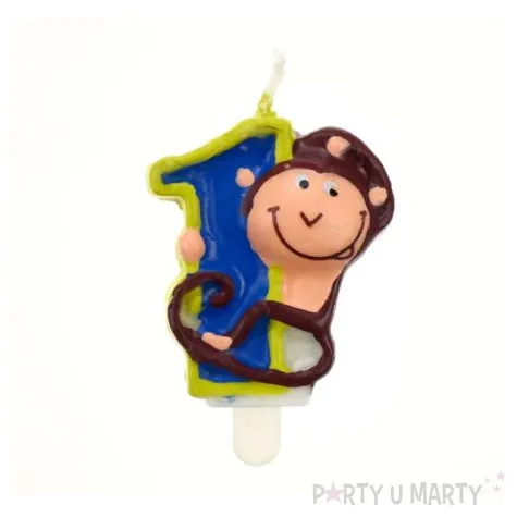 swieczka cyferka 1 zoo malpka