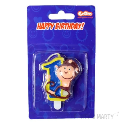 swieczka cyferka 1 zoo malpka