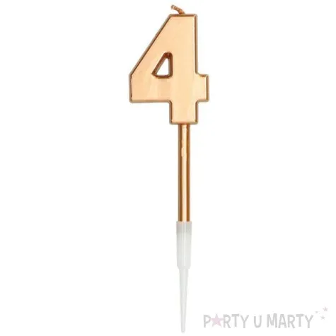 swieczka cyferka 4 zloto folat