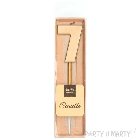 swieczka cyferka 7 zloto folat
