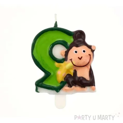 swieczka cyferka 9 zoo malpka