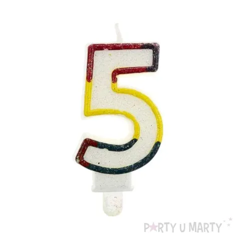 swieczka cyferka z brokatem 5
